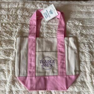 Trader Joe’s Mini Pastel Canvas Tote Pink Easter 2026